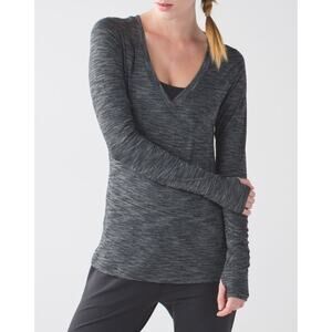 Lululemon Workout Yoga &go Everyday Long Sleeve Athletic Gray Top Size S